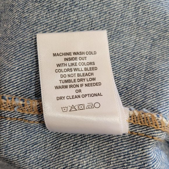 Vervet Night Rider Pocketed Distressed Denim Jacket Size S - Picture 5 of 6